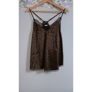 La Miel Medium Brown Animal Print Casual Going Out Lounge Classic Cami Tank Top